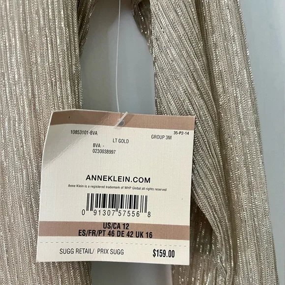 NWT Anne Klein Belted Gold Dress✨ - Picture 4 of 7